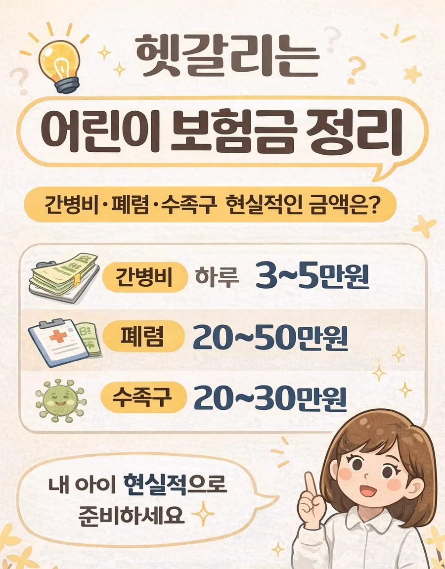 2026년 어린이 감염병 보험, 보장 금액 현실 점검