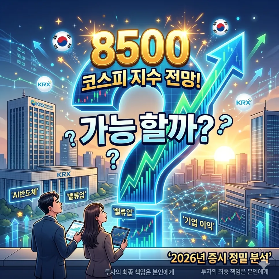 코스피 8500 돌파 가능성 2026: AI 반도체와 밸류업 프로그램 전망