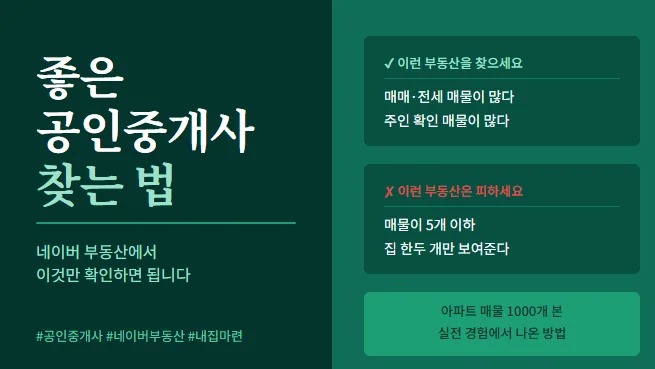 좋은 공인중개사 찾는 법 2026: 네이버 부동산 활용 가이드