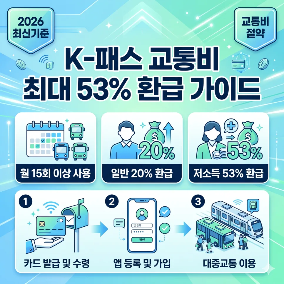 K-패스 환급 53% 받는 법: 2026년 교통비 절약 노하우
