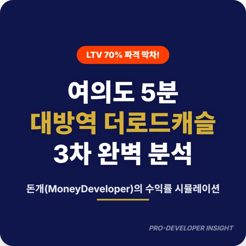 대방역 더로드캐슬 3차 분양가: 2026년 투자 수익률 분석