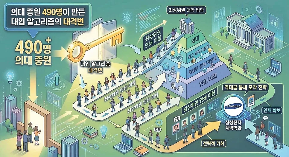 2027 의대 증원 490명, 대입 전략 변화와 삼성전자 계약학과 기회 2026