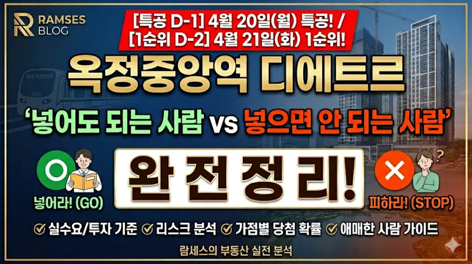 옥정중앙역 디에트르 청약, 2026년 당첨 전략과 주의점 완벽 분석