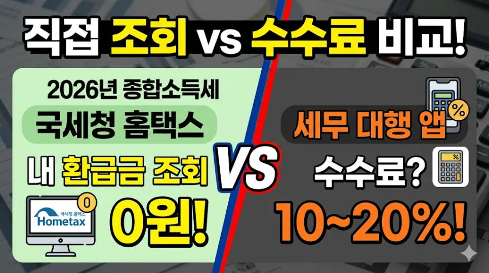 2026 종합소득세 환급, 홈택스 직접 신고로 수수료 아끼는 법