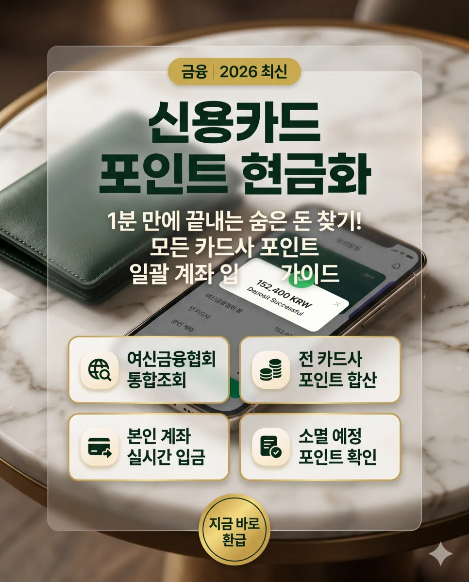 2026년 신용카드 포인트, 숨은 현금 찾는 4단계 방법