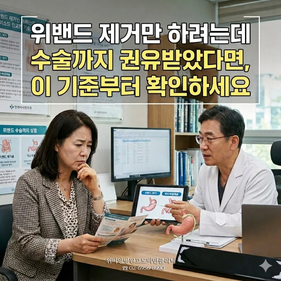 위밴드 제거 vs 위소매절제술 2026: 동시 수술 기준과 선택 가이드