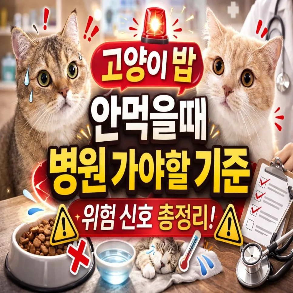 고양이 밥 안 먹을 때 병원 가야 하는 기준 2026년 총정리