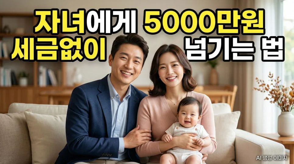 2026년, 아이에게 5천만원 증여세 없이 물려주는 3가지 방법