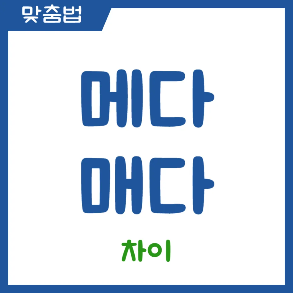 메다 vs 매다 차이점 완벽 정리 (2026년 최신 가이드)