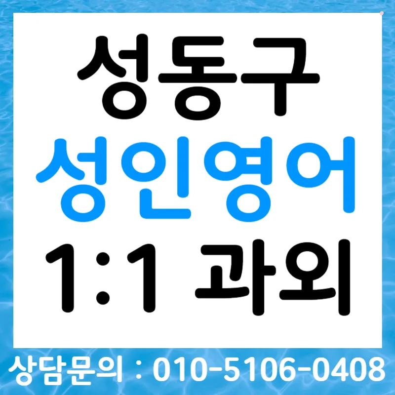 성동구 성인 영어회화 2026년, 말하기 훈련 집중 과외