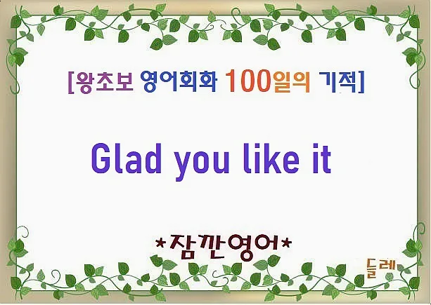 Glad you like it 2026: 영어 회화 표현 완벽 분석