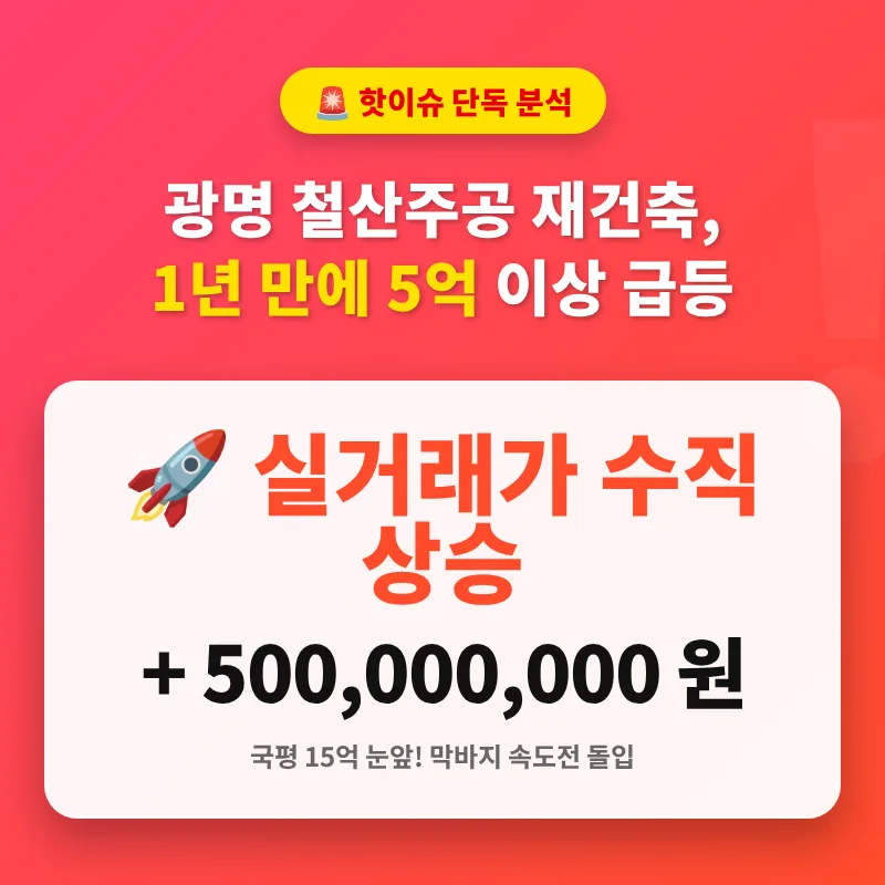 광명 철산주공 재건축 2026년 전망: 15억 돌파 가능성은?