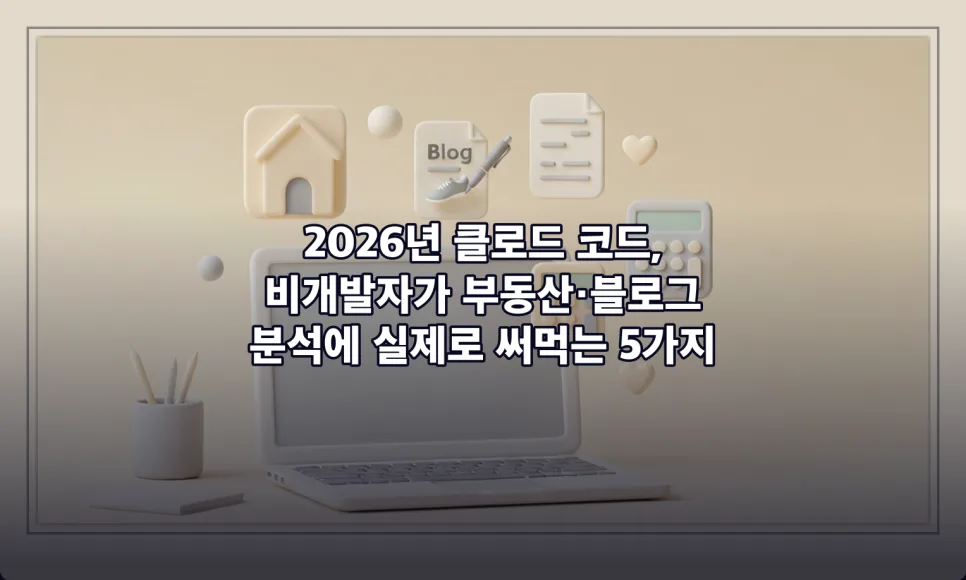 클로드 코드 활용법 2026: 비개발자 부동산·블로그 자동화 5가지