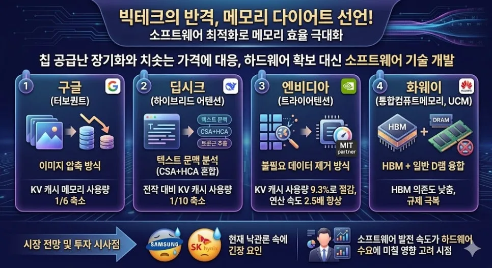 메모리 다이어트 2026: 빅테크 AI 기술이 HBM 시장 뒤흔드는 이유
