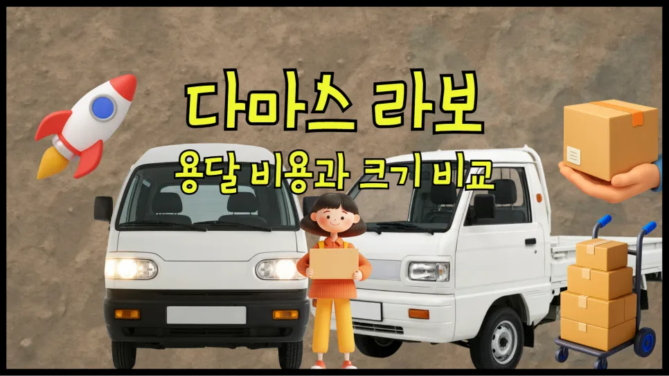 다마스 vs 라보 용달: 2026년 비용, 크기, 장단점 완벽 비교