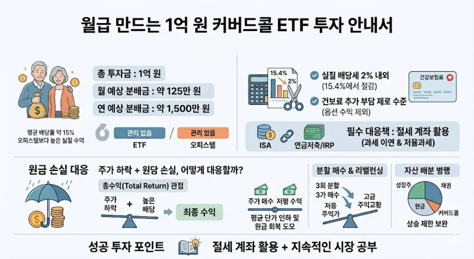 커버드콜 ETF 1억 투자 시 월 수익은? 2026년 전망