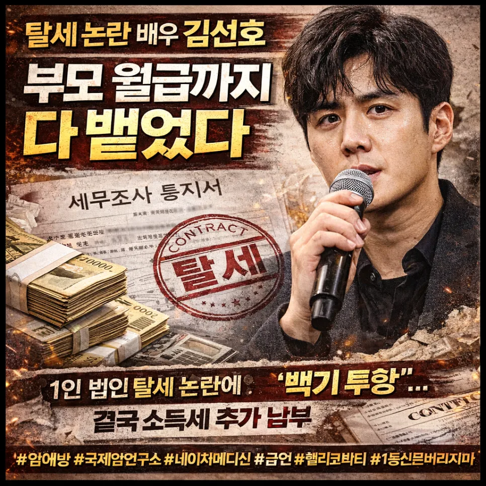김선호 1인 법인 탈세 논란: 2026년, 진실과 오해 파헤치기
