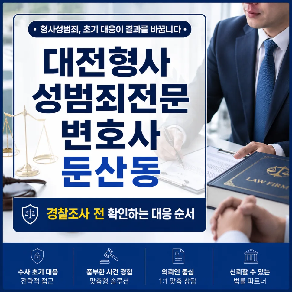 대전 형사 성범죄 조사 대응 순서 2026: 둔산동 변호사 상담 전 필수 체크리스트