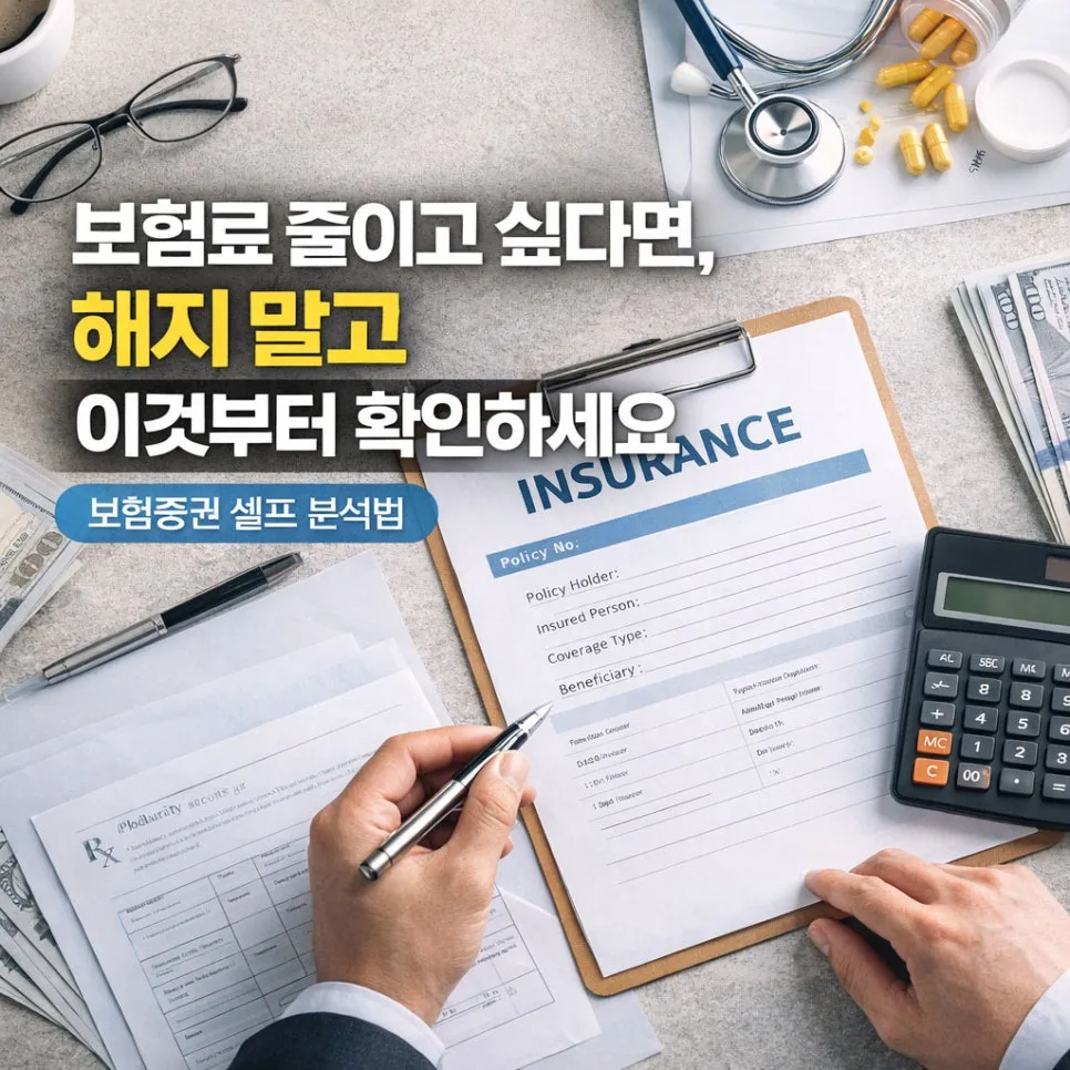내 보험료 줄이는 5가지 방법 2026: 보험증권 셀프 분석법