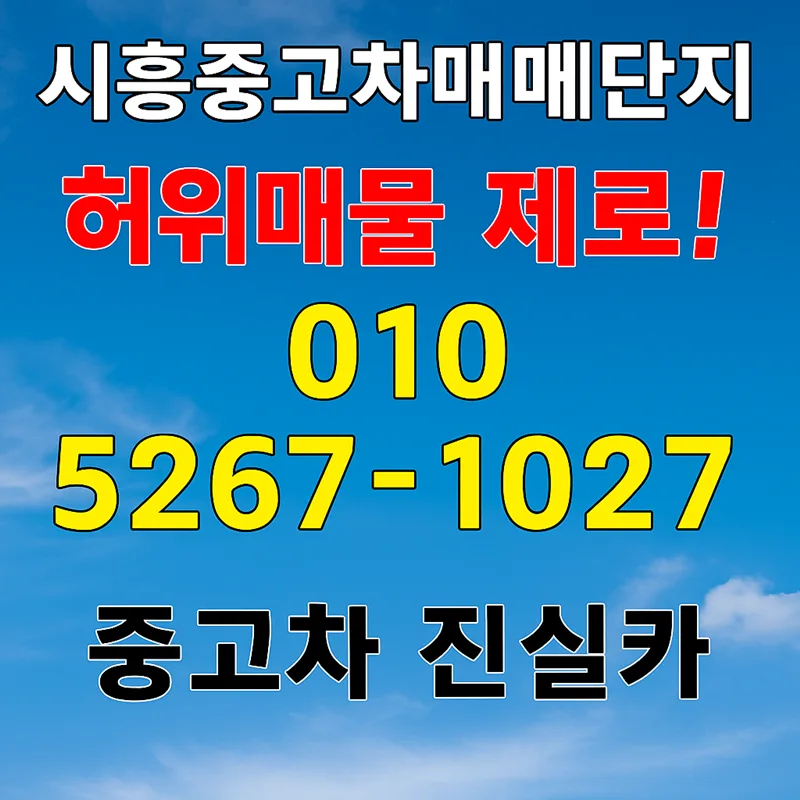시흥중고차 허위매물 없는 곳 찾는 법 2026 (진실카 경험)