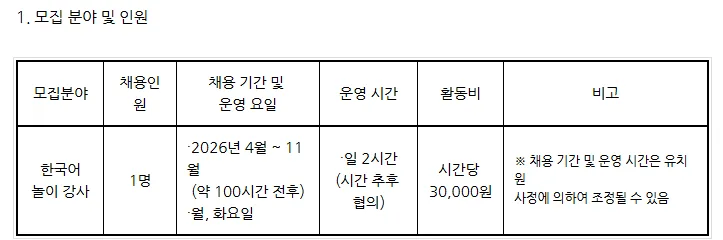 2026년 사천 한국어 놀이 강사 채용: 자격 요건 및 지원 방법 완벽 정리