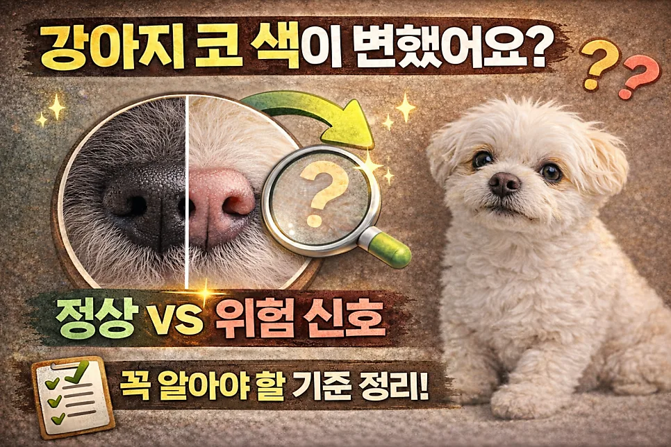 강아지 코 색 변화, 2026년 정상/위험 신호 구분법 총정리