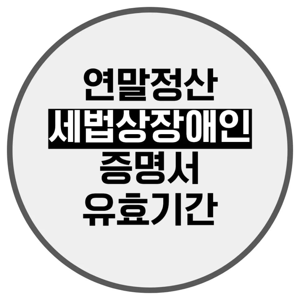 연말정산 장애인 증명서 유효기간 2026년, 3개월 지나도 괜찮을까?