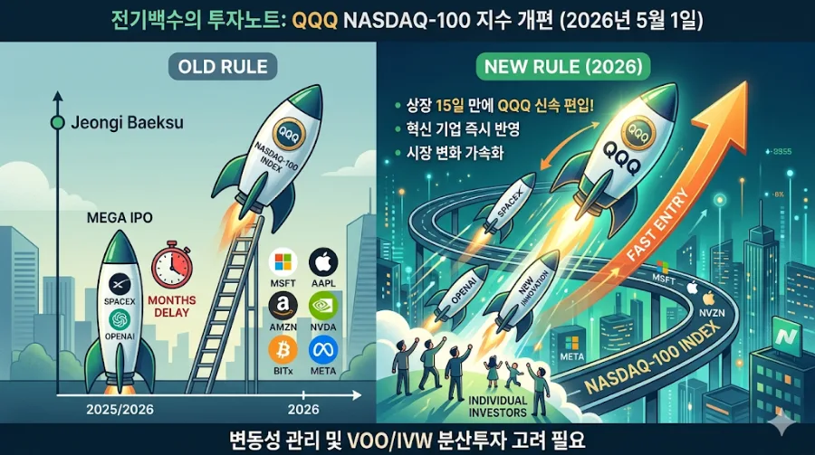나스닥 100 개편 2026: QQQ ETF 투자 전략과 개인 대응법