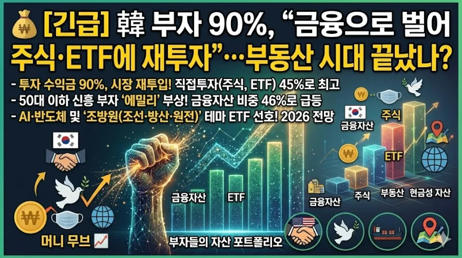 부자들, 2026년 금융투자 재테크 전략은? 90%가 주식·ETF 재투자