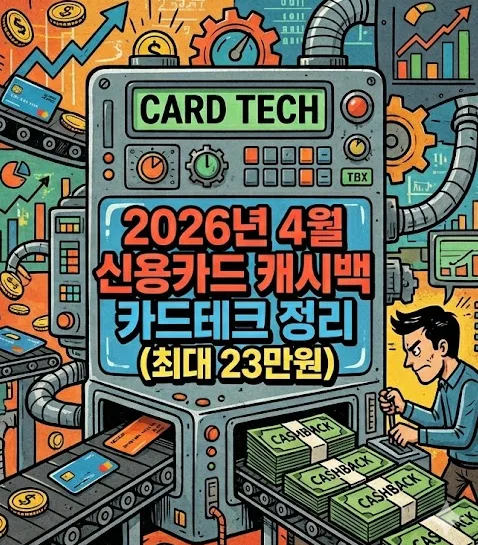 2026년 4월 카드테크: 최대 23만원 캐시백 받는 법