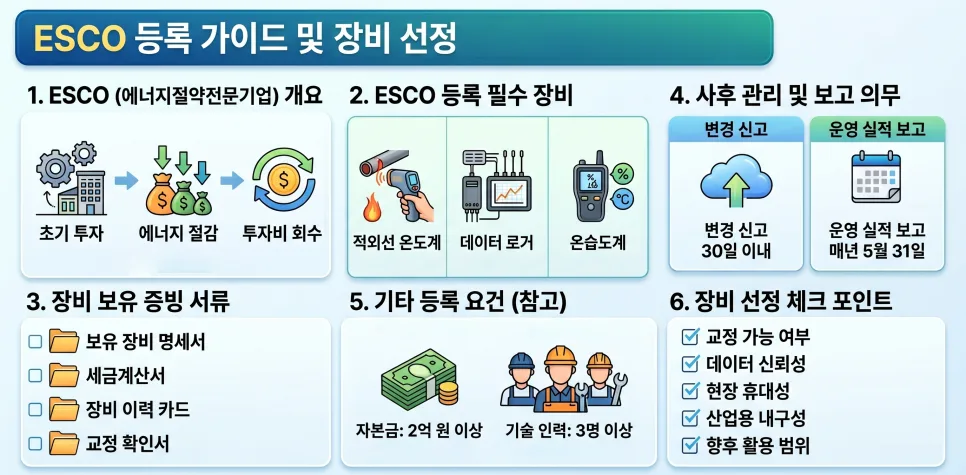 ESCO 등록 장비 필수 조건 2026: 에너지 절감 사업 가이드
