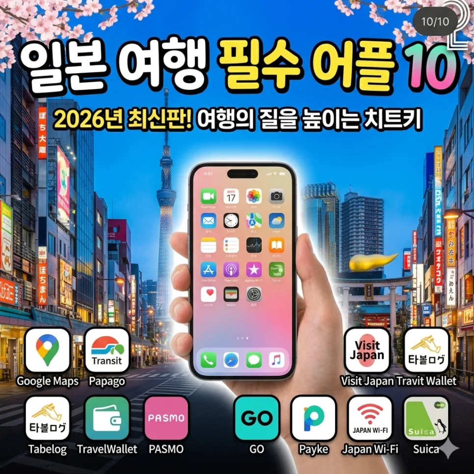2026년 일본 여행 필수 앱 10가지: 지도, 번역, 교통, 결제 완벽 정리