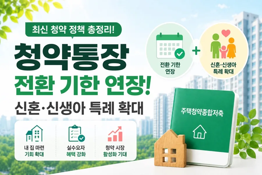 신혼·신생아 특례 확대 2026: 청약통장 전환 및 정책 총정리