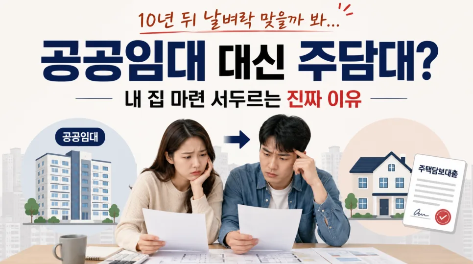 10년 공공임대 대신 주담대 선택 이유 2026: 시세 공포와 자산 관리