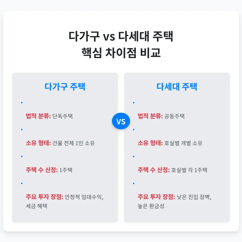다가구 vs 다세대 주택: 2026년 투자 전략 및 세금 비교