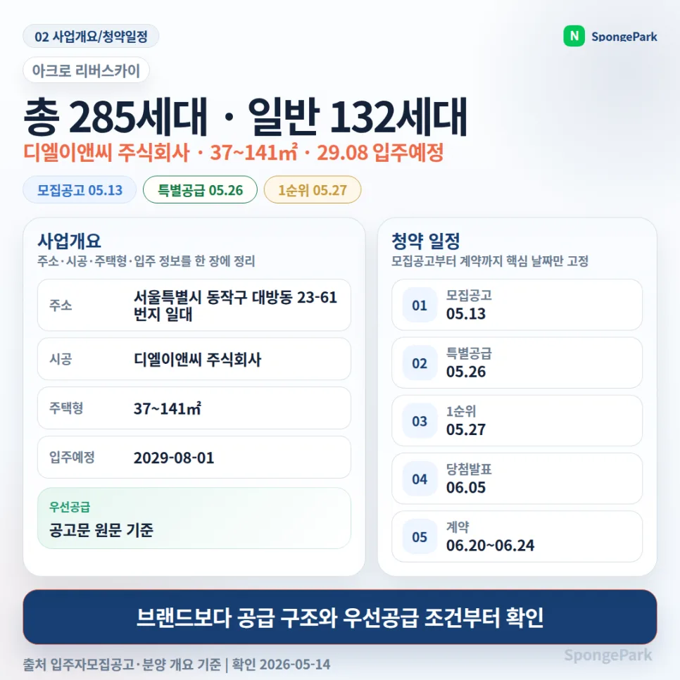 아크로 리버스카이 청약 조건 2026: 1순위 자격부터 분양가까지 총정리 2