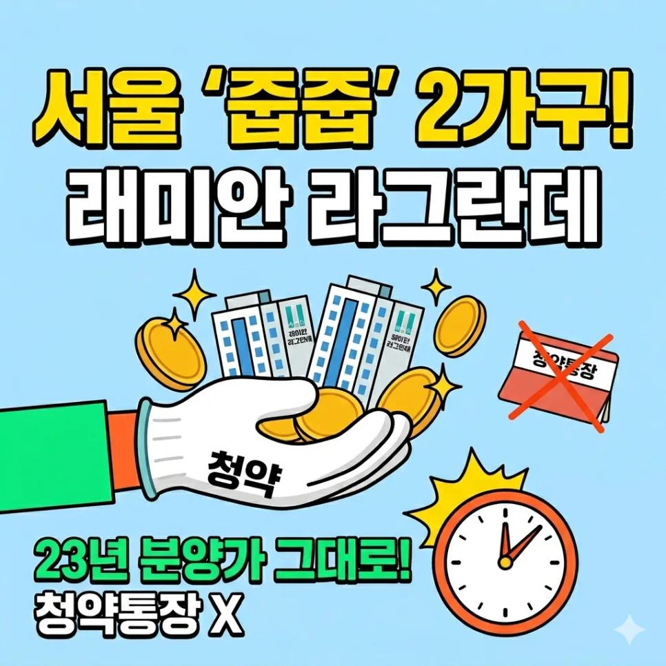 서울 줍줍 아파트 2026년, 청약통장 없이 '이것'만 있다면 OK