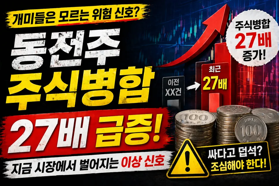 동전주 주식병합 27배 급증 2026: 위험 신호 분석 및 투자 전략