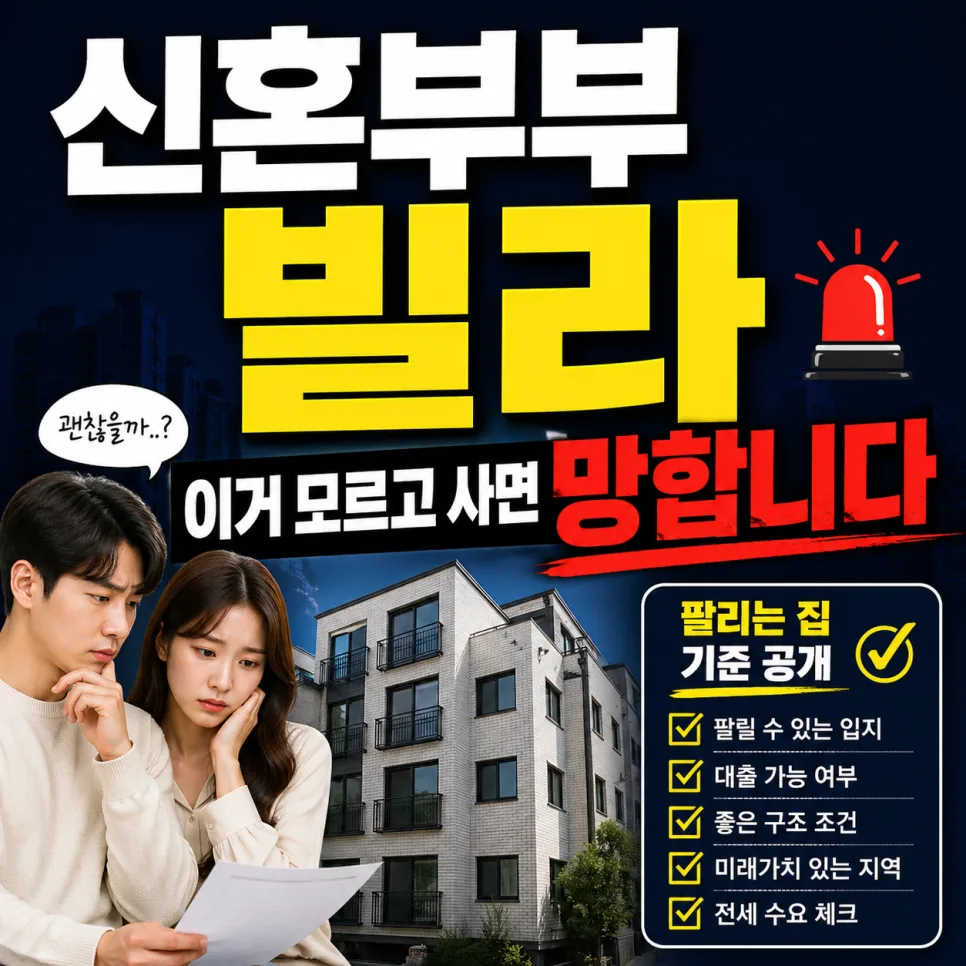 신혼부부 빌라 매수, 2026년 실패 없는 7가지 체크리스트