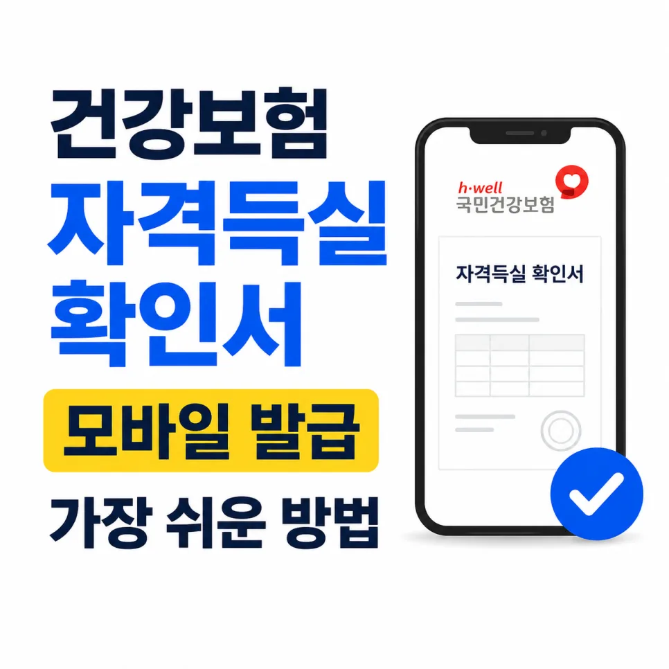 건강보험 자격득실 확인서 모바일 발급 2026: 가장 쉬운 방법은?