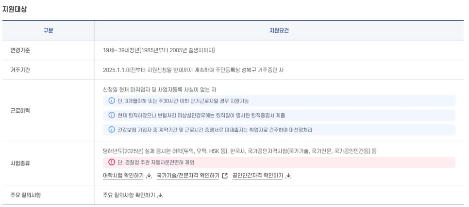 성북구 청년 응시료 지원 2026: 신청 자격, 방법, 서류 총정리