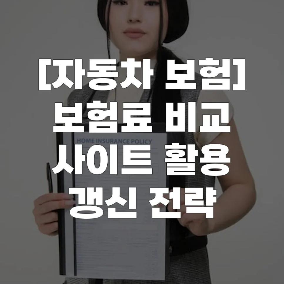 자동차 보험 갱신, 비교 사이트 활용 2026년 절약법
