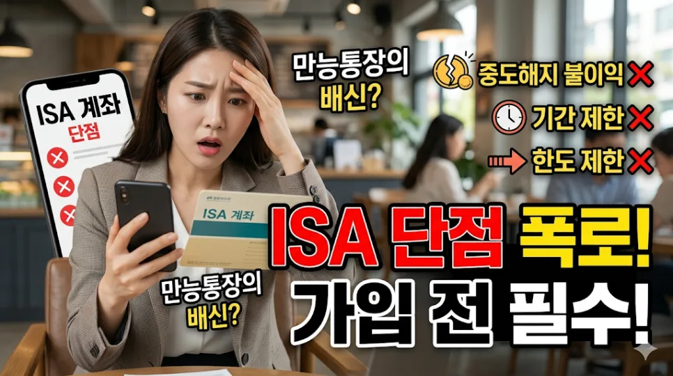 ISA 계좌 단점 2026: 의무 기간, 해외 투자 불가, 원금 손실 주의점