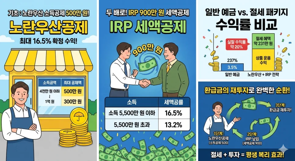 노란우산공제 IRP 조합 2026: 자영업자 세테크 2배 수익률 비법