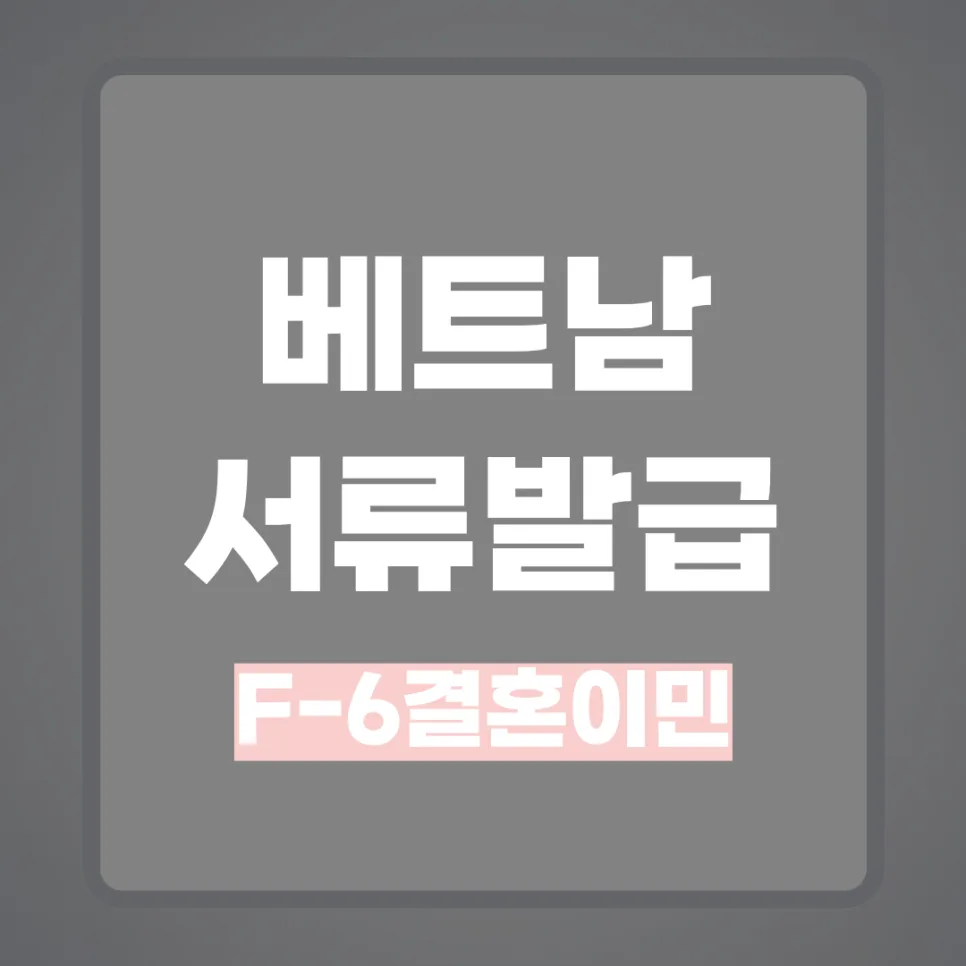 베트남 F6 비자 성공 사례 2026: 소득 요건 보완 노하우