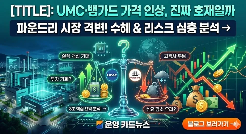UMC·뱅가드 파운드리 가격 인상, 2026년 투자 호재일까?