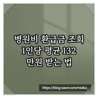 병원비 환급금 2026년 조회 방법: 평균 132만원 받는 법