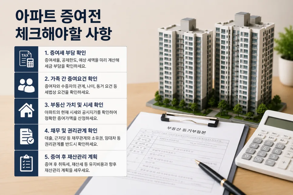 2026년 자녀 아파트 증여, 세금·대출·분쟁 막는 핵심 체크리스트