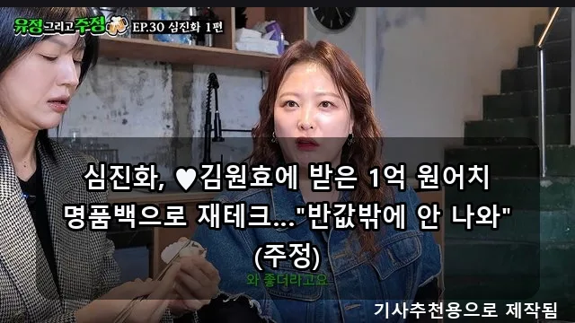 1억 샤넬백 재테크 현실: 심진화 경험과 박하선 왕따 사연 2026