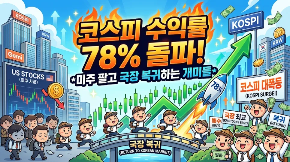 코스피 78% 수익률, 국장 복귀가 답? 2026년 투자 전략